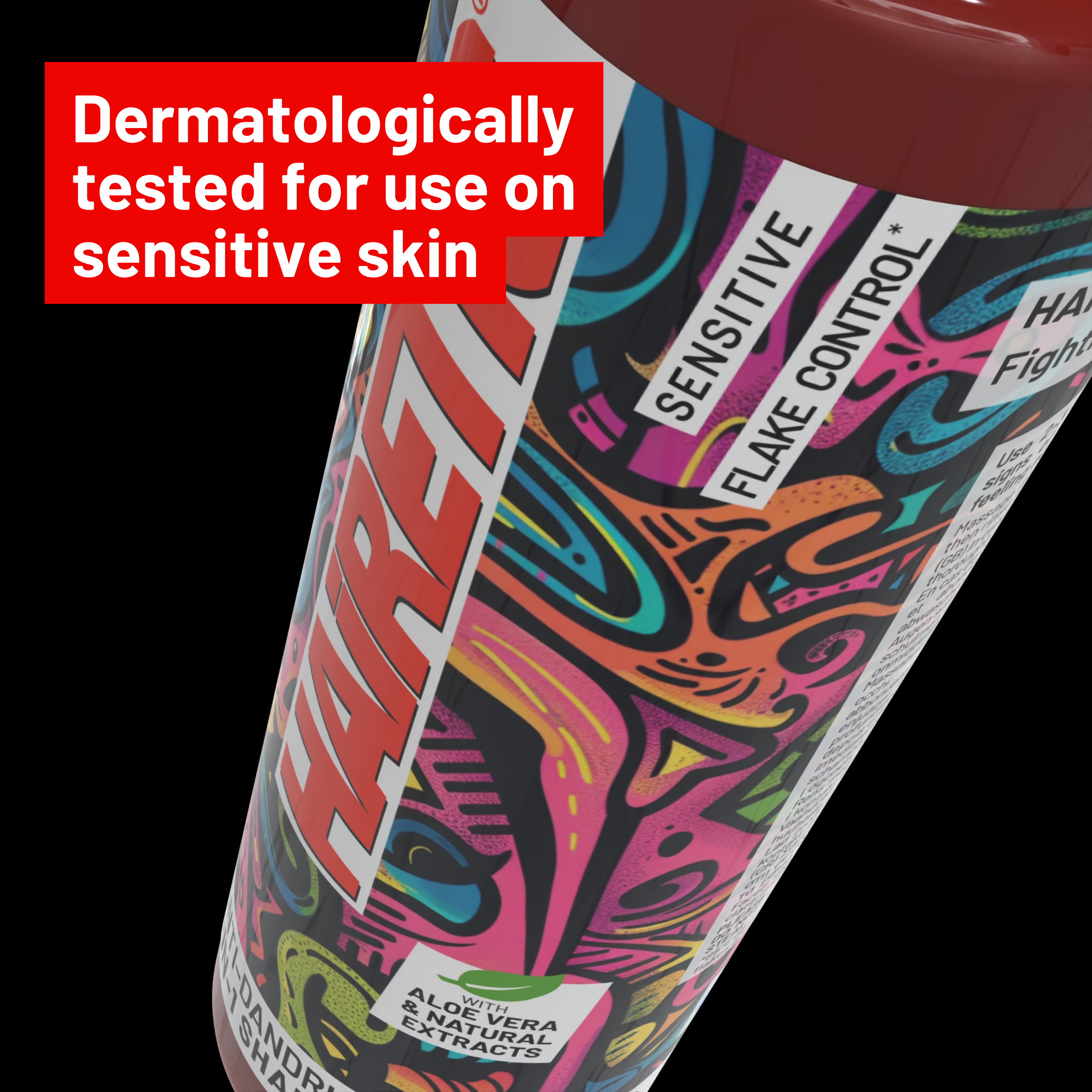 Hairetic 2in1 Shampoo is dermatologically tested for sensitive scalps