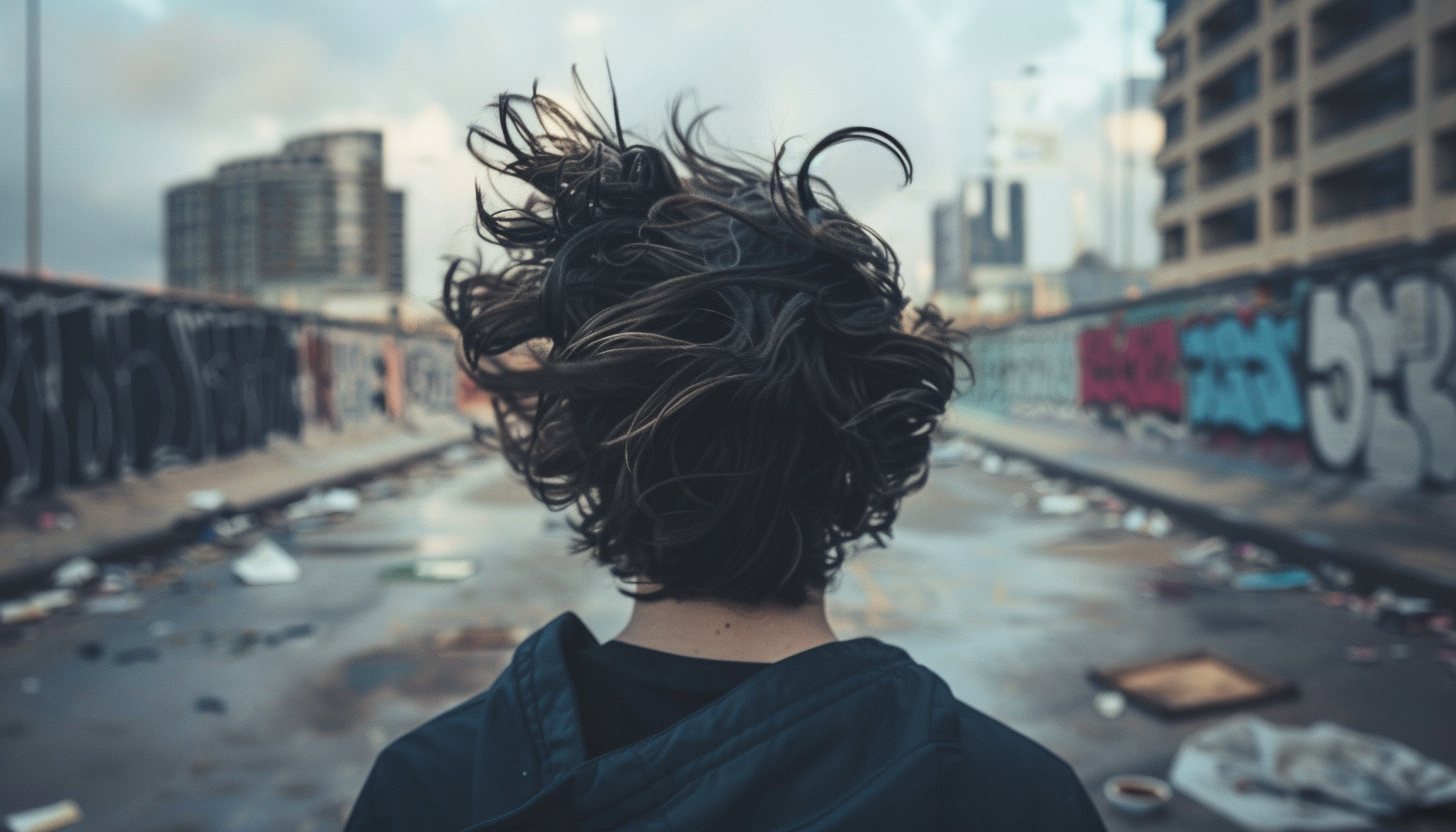 Man without dandruff in his hair